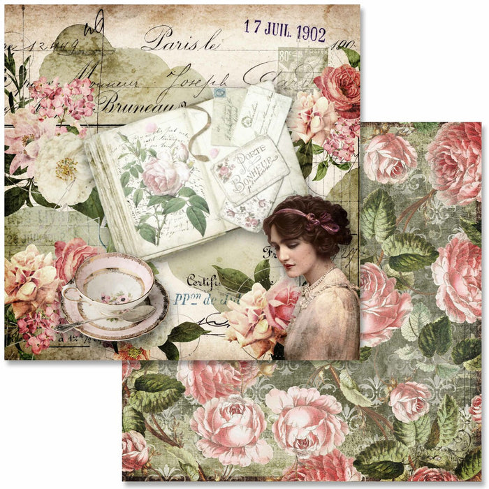 Decoupage Queen - Antique Roses Scrapbook Set - Mini 6 x 6