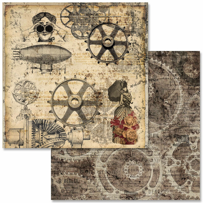 Decoupage Queen - Steampunk Laboratory Scrapbook Set - Mini 6 x 6