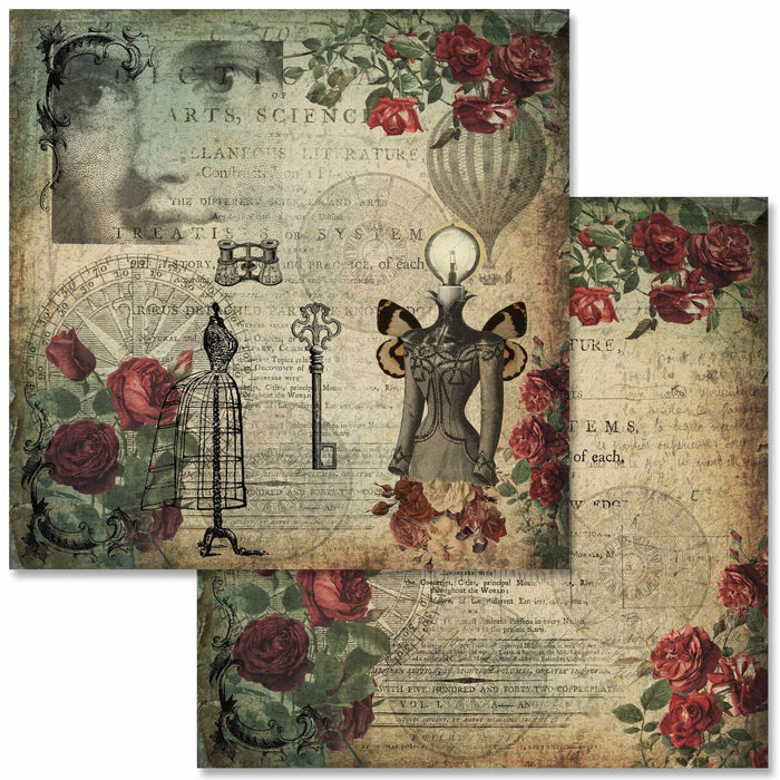 Decoupage Queen - Steampunk Laboratory Scrapbook Set - Mini 6 x 6