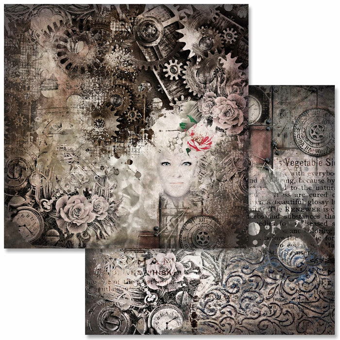 Decoupage Queen - Steampunk Laboratory Scrapbook Set - Mini 6 x 6