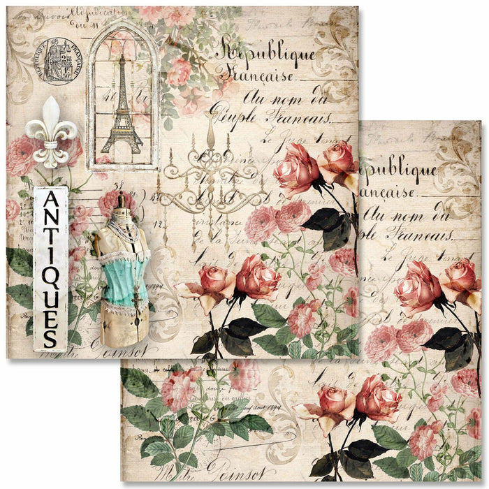 Decoupage Queen - Antique Roses Scrapbook Set - Mini 6 x 6