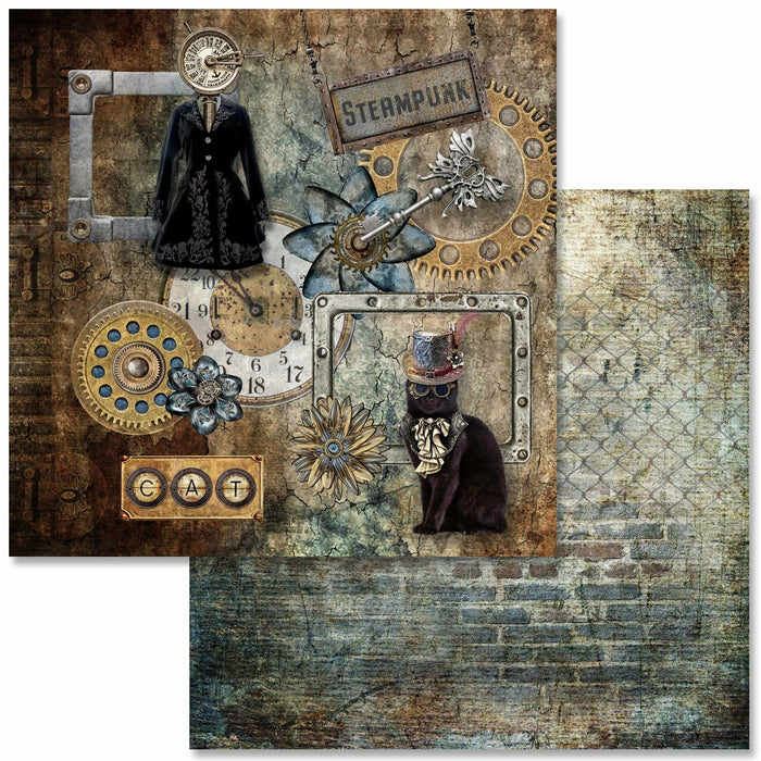 Decoupage Queen - Steampunk Laboratory Scrapbook Set - Mini 6 x 6