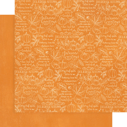 Graphic 45 - Autumn Greetings Collection - 12 x 12 Patterns And Solids Paper Pad