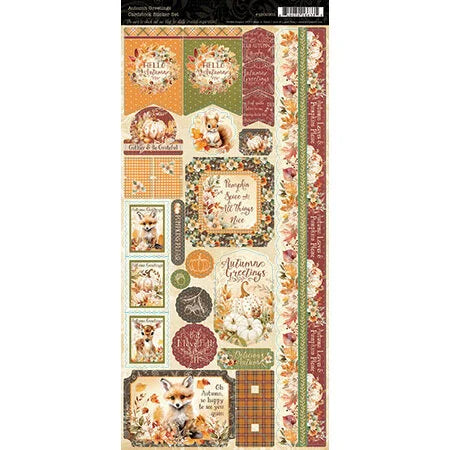 Graphic 45 - Autumn Greetings Collection - Cardstock Stickers