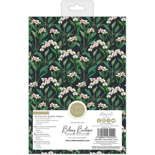 Craft Consortium - Botany Boutique Collection - A4 Paper Pack