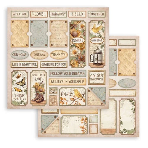 Stamperia - Golden Harmony Collection - 8 x 8 Paper Pad