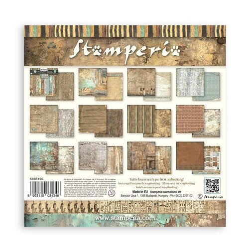 Stamperia - Fortune Collection - 8 x 8 Paper Pad - Backgrounds - Land of Pharaohs