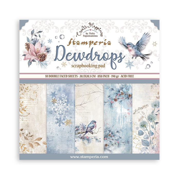 Stamperia - Dewdrops Collection - 8 x 8 Paper Pad