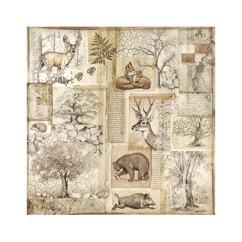 Stamperia - Forest Collection - Fabric - 4 Sheets