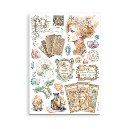 Stamperia - Fortune Collection - A5 Washi Pad - 8 Sheets