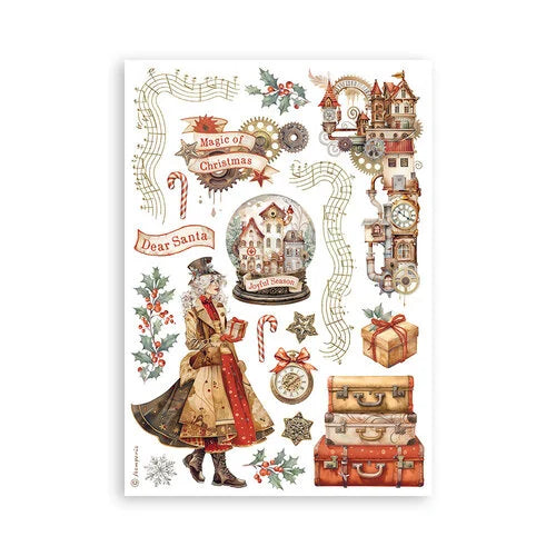 Stamperia - Gear up for Christmas Collection - Washi Pad - 8 Sheets