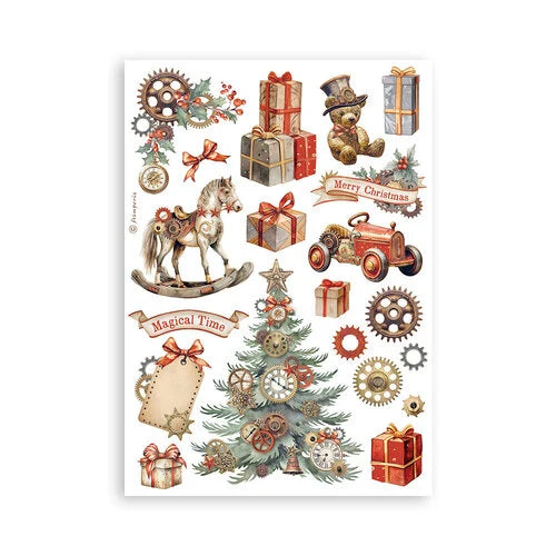 Stamperia - Gear up for Christmas Collection - Washi Pad - 8 Sheets