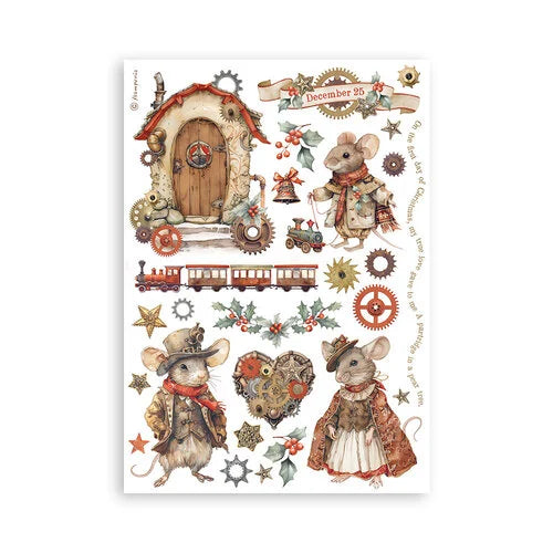 Stamperia - Gear up for Christmas Collection - Washi Pad - 8 Sheets