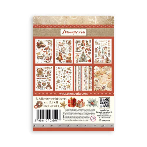 Stamperia - Gear up for Christmas Collection - Washi Pad - 8 Sheets