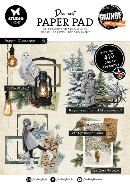 Studio Light - Die-Cut Paper Pad Paper Elements Grunge Collection