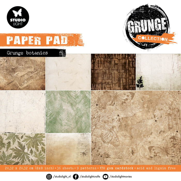 Studio Light - Paper Pad Grunge Botanics Grunge Collection