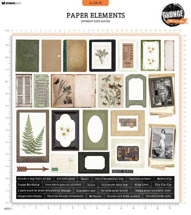 Studio Light - Paper Elements Frames & Texts Grunge Collection