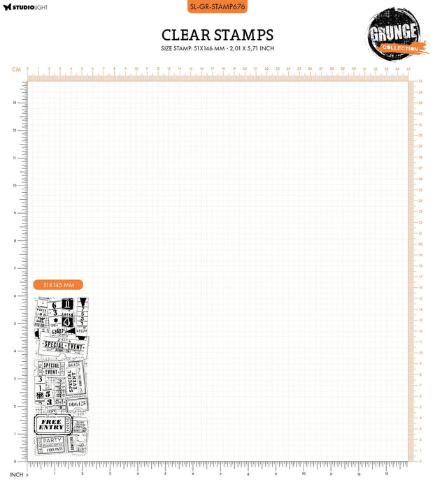 Studio Light - Clear Stamp Tickets Background Grunge Collection 1 PC