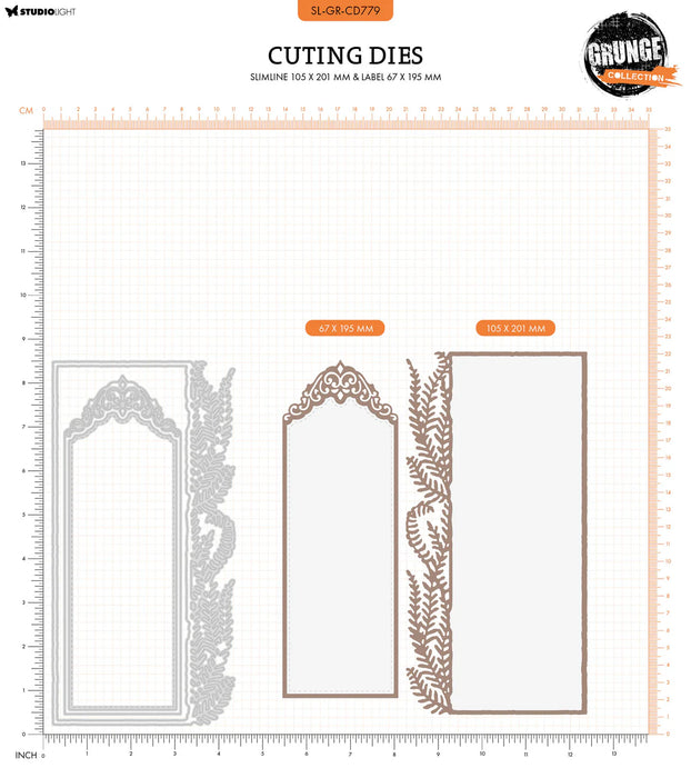 Studio Light - Cutting Die Slimline & Label Grunge Collection 4 PC