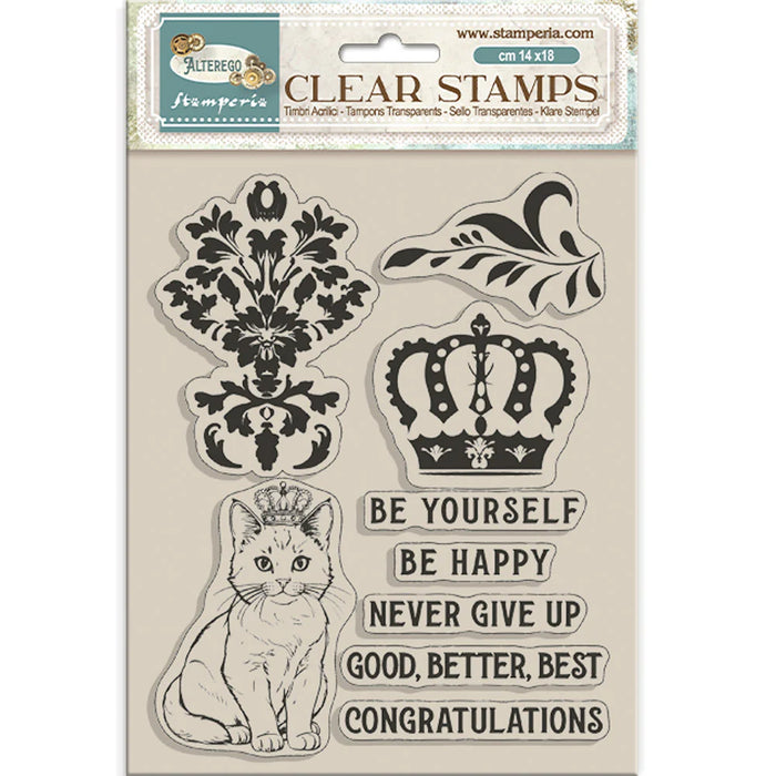 Stamperia - Alterego - Crown And Cat Clear Stamps