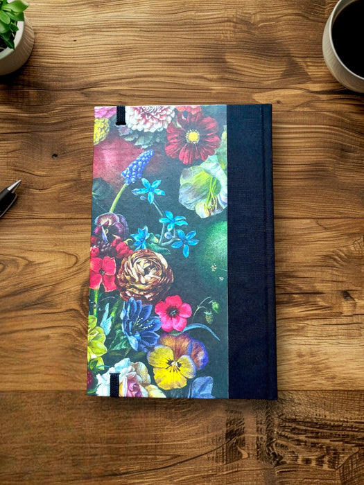 Bomo Art Paper - Half Fabric Bound Journal - Still Life with Dahlias