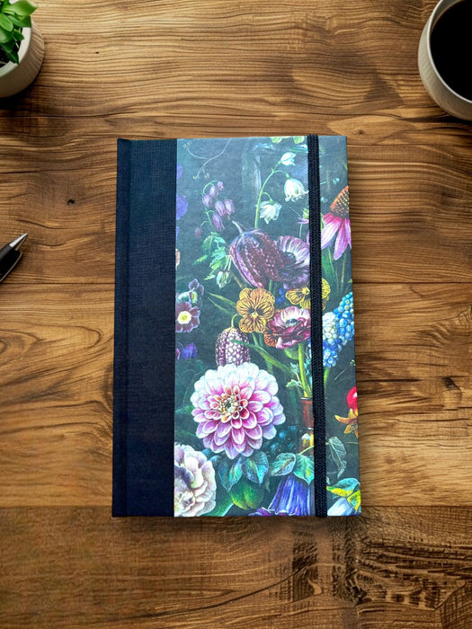 Bomo Art Paper - Half Fabric Bound Journal - Still Life with Dahlias