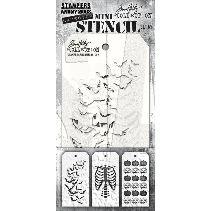 Stampers Anonymous - Tim Holtz Mini Stencil Set 61