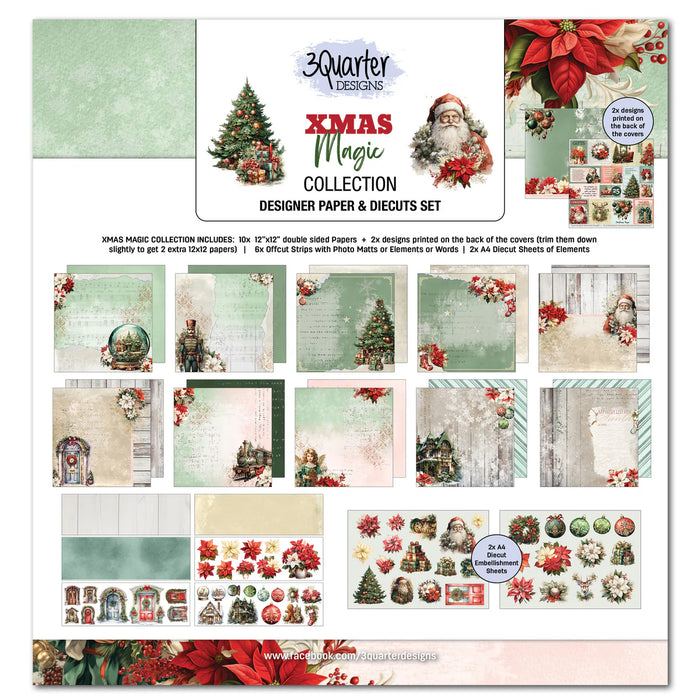 3Quarter Designs - XMAS Magic 12x12 Design Paper & Diecuts Set