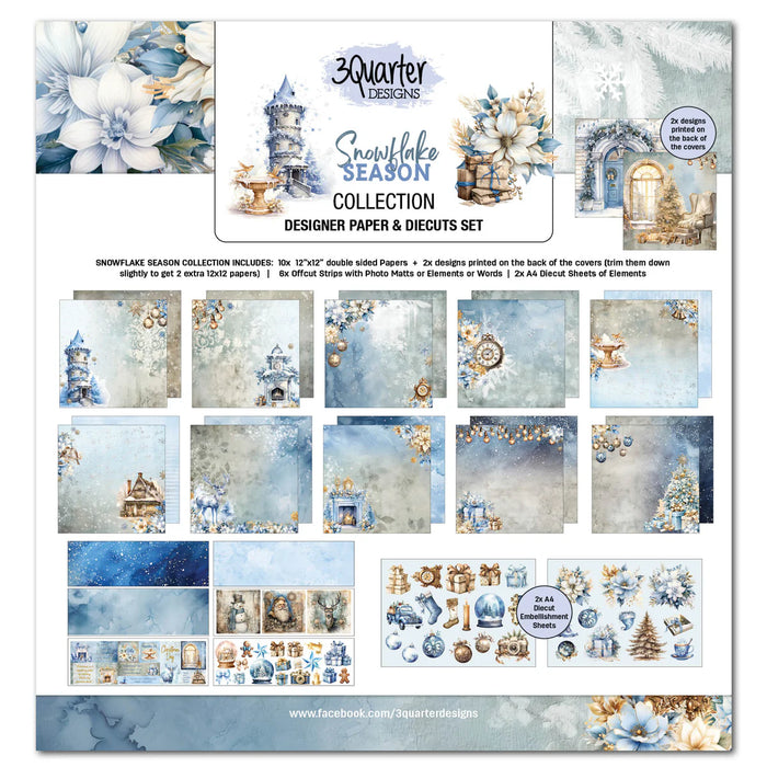 3Quarter Designs - Snowflake Season 12x12 Design Paper & Diecuts Set