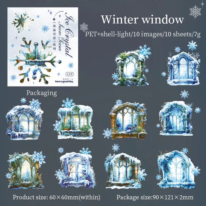 Ice Crystal Snow Stickers