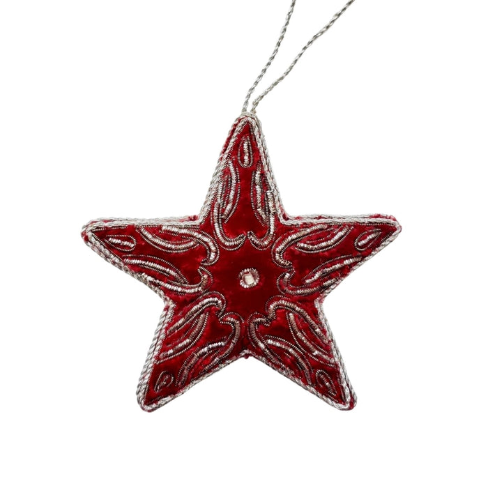 BoutiqueByMariam - Burgundy Velvet Star Ornament