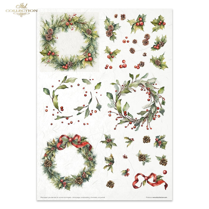 ITD Collection - Winter Wreath Rice Paper Set