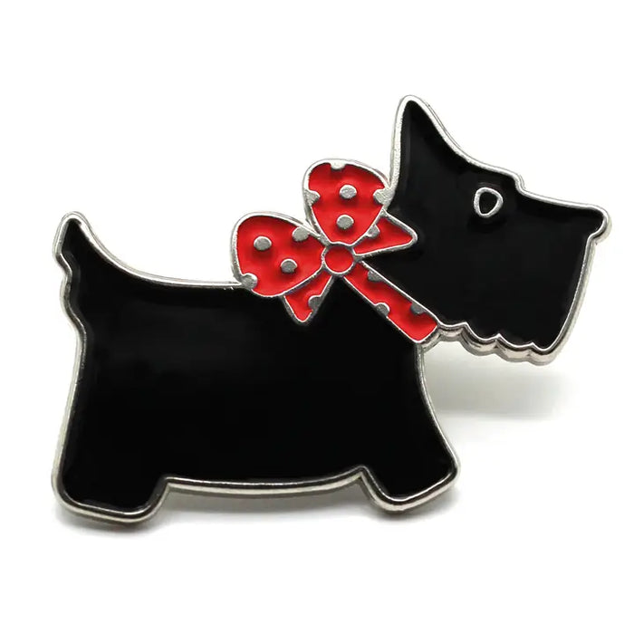 Mary Engelbreit Studios - Scottie Dog Red Bow Enamel Art Pin