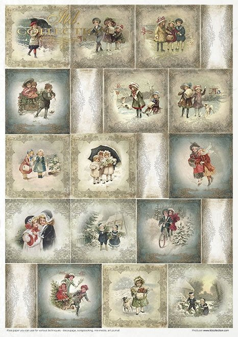 ITD Collection - Vintage Advent Calendar Rice Paper Set