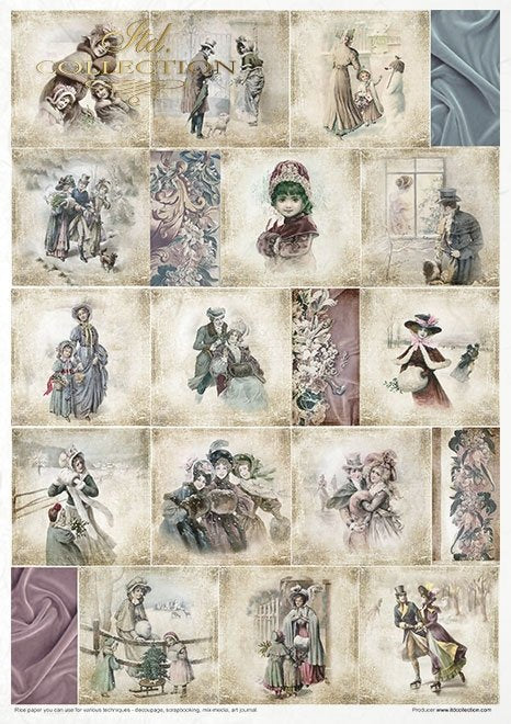 ITD Collection - Vintage Advent Calendar Rice Paper Set