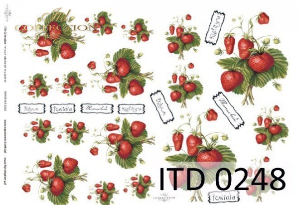 ITD Collection - Strawberries - Rice Paper