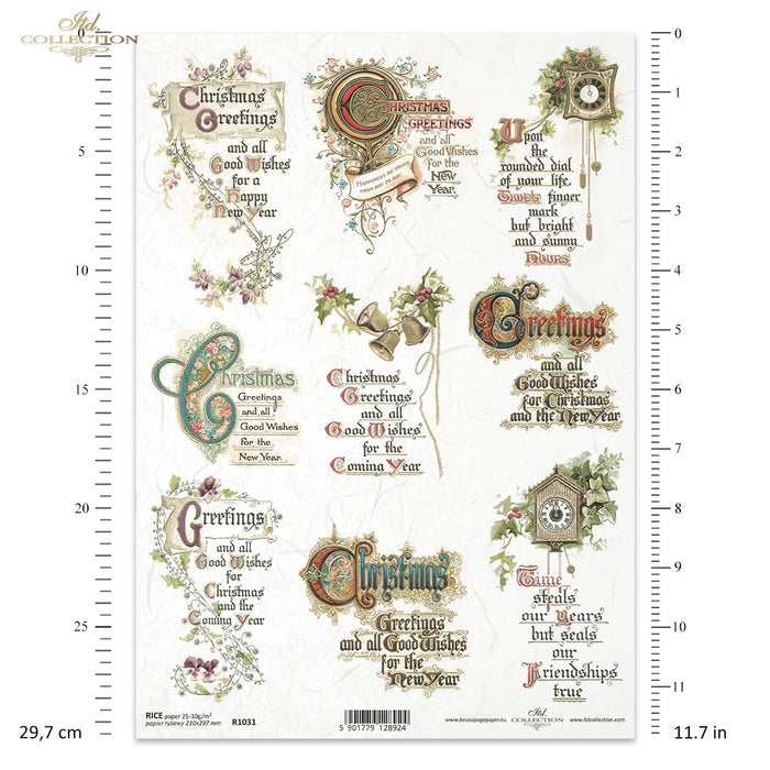 ITD Collection - Christmas Greetings - Rice Paper