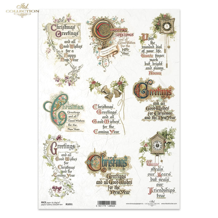 ITD Collection - Christmas Greetings - Rice Paper