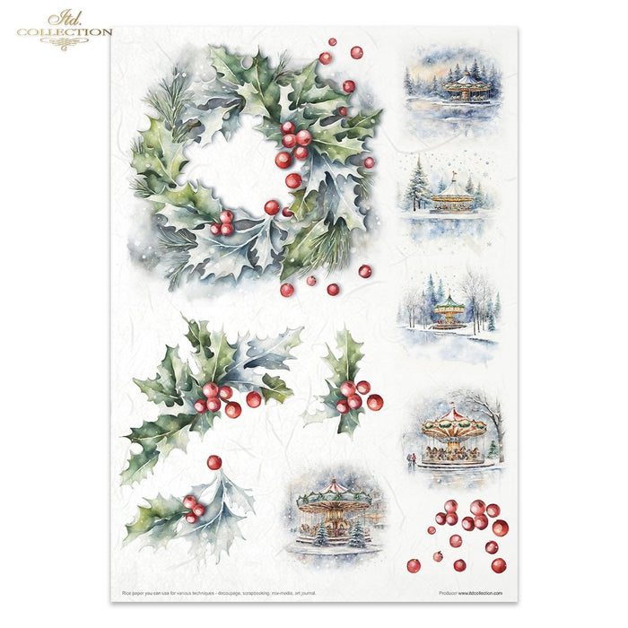 ITD Collection - Winter Wreath Rice Paper Set