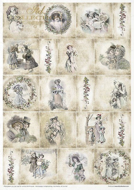 ITD Collection - Vintage Advent Calendar Rice Paper Set