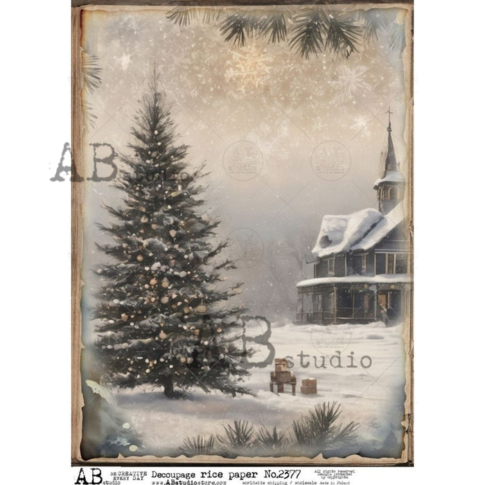 ABstudio - Rice Paper - Snowy Church