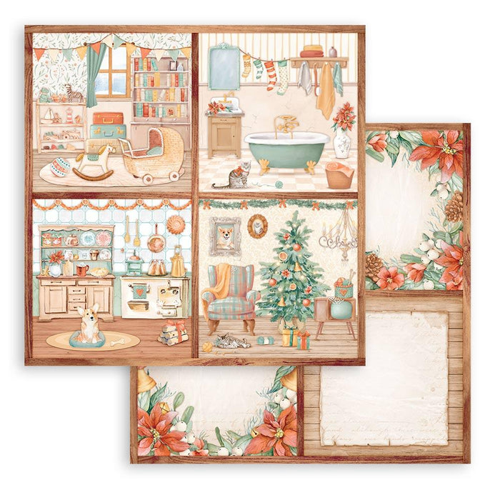 Scrapbooking Small Pad 10 Sheets 8"X8" - All Around Christmas - Root & Company