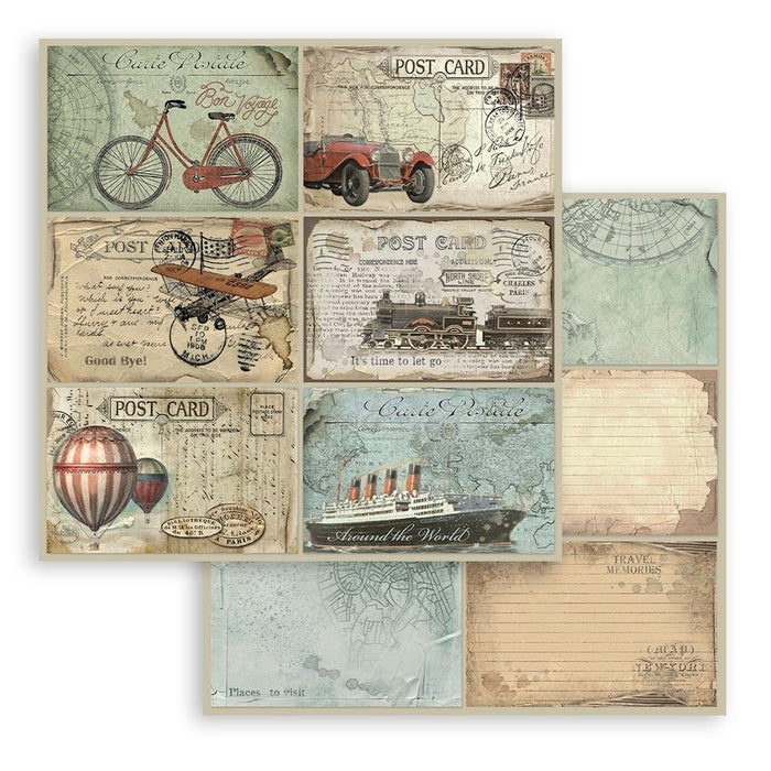 Scrapbooking Small Pad 10 Sheets 8"X8" - Around the World - Root & Company