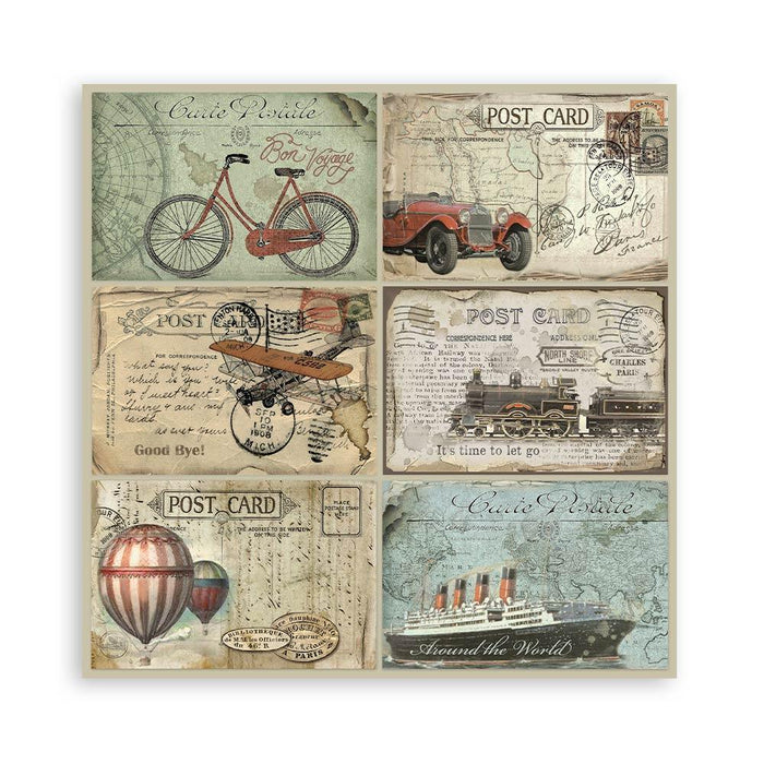 Scrapbooking Small Pad 10 Sheets 8"X8" - Around the World - Root & Company