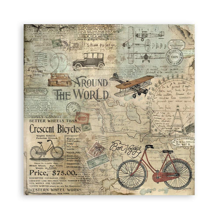 Scrapbooking Small Pad 10 Sheets 8"X8" - Around the World - Root & Company