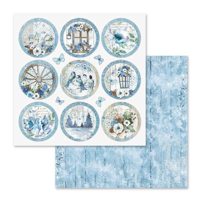 Scrapbooking Small Pad 10 Sheets 8"x8" - Blue Land - Root & Company