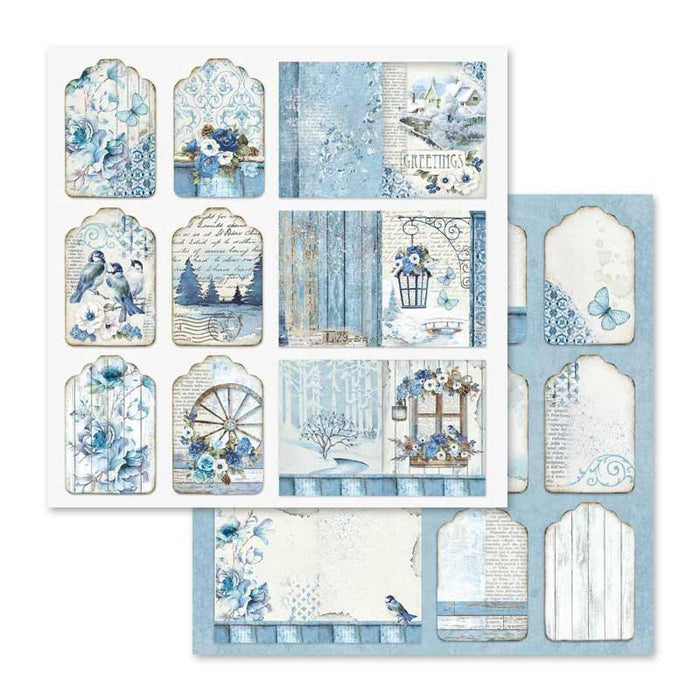 Scrapbooking Small Pad 10 Sheets 8"x8" - Blue Land - Root & Company