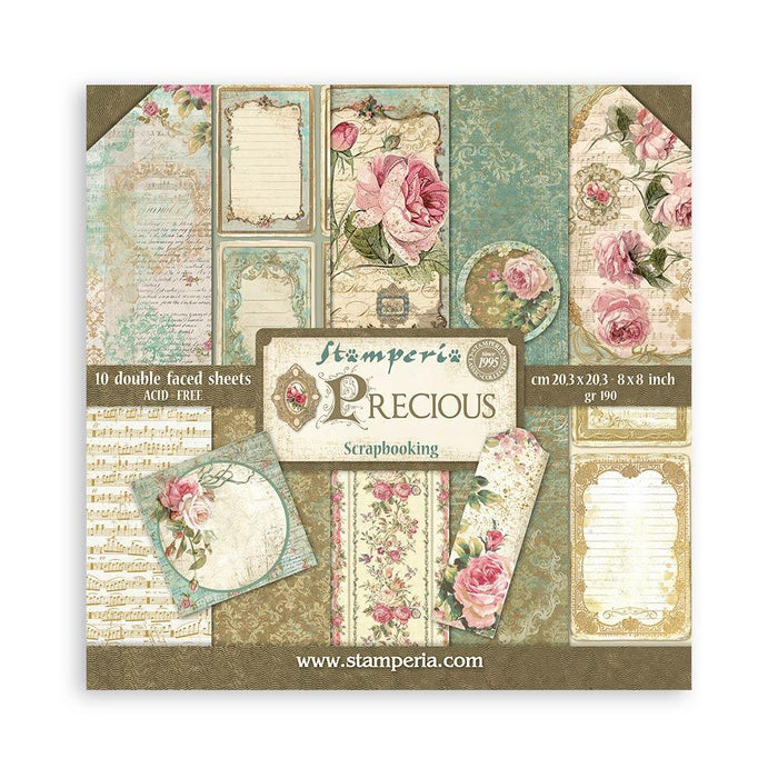 Scrapbooking Small Pad 10 Sheets 8"x8" - Precious - Root & Company