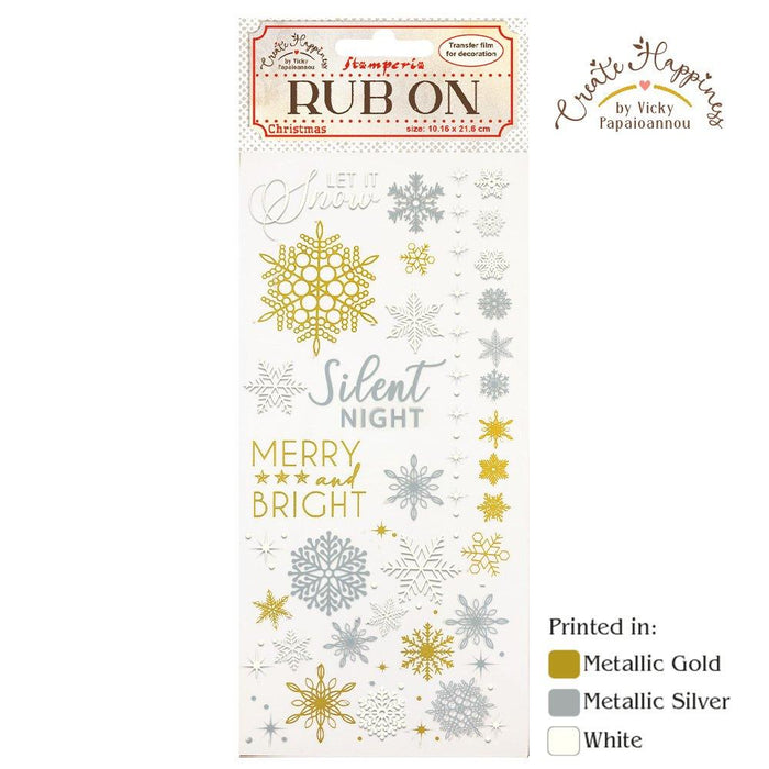 Rub On - Create Happiness Christmas Snowflakes - Root & Company