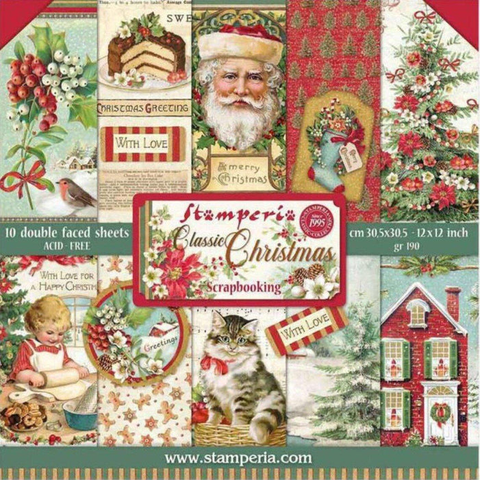 Scrapbooking Pad 10 Sheets 12"x12" - Classic Christmas - Root & Company